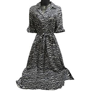 RyeGrass Black and White Abstract Print Shirt Dress - Size XS - NWT - Maxi